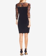 Vince Camuto Womens Embroidered Mesh-Sleeve Dress Size X-Small Color Black - £80.88 GBP