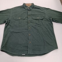 Cabela’s Deerskin Soft Chamois Cloth Men’s L Green Cotton Short Sleeve Shirt  image 14