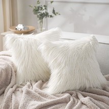 Pack of 2 Faux Fur Throw Pillow Covers Cushion Covers Luxury Soft Halloween Deco - £28.94 GBP