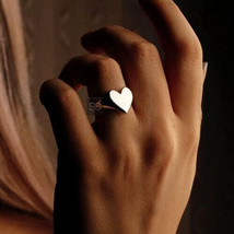 Heart Ring, Signet Ring, Silver Heart Ring, Minimalist Ring, Love Ring - £55.15 GBP