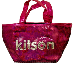 Kitson LA Fuchsia  Sequined Logo Purse Mini Tote Bag - £14.39 GBP