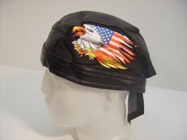 USA Flag &amp; Eagle Leather Wrap Hat Durag Bandanna Headwrap  #HD3456 - $27.71