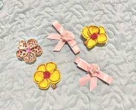 5pcs Hair Bow Alligator Bow Sunflower Lot - £7.73 GBP