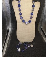 Toggle Purple Glass Beads and Crystal Beaded Earrings, Bracelet, &amp;Neckla... - $25.71 CAD