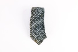 Vtg 30s 40s Rockabilly Silk Brocade Hand Rolled 5 Fold Neck Tie Geometric USA - £39.52 GBP