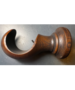 Wood Round Support Bracket for 2-1/4&quot; Pole Drapery Walnut Stain Finish 1... - $20.36 CAD