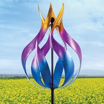 Colorful Metallic Teardrop Kinetic Wind Spinner Stake Garden Yard Home A... - £51.83 GBP
