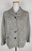 Vintage Strouss Hirshberg Womens Gray Atomic Fleck Tweed Blazer Jacket L? - £27.25 GBP