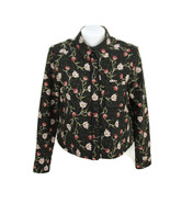 TOPSHOP Womens Black Floral Button Up Short Blouse 131281 Size US 4 UK 8 U3 - £15.94 GBP