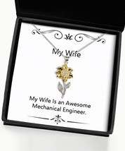 Funny Wife Sunflower Pendant Necklace, My Wife is an Awesome Mechanical Engineer - £38.91 GBP