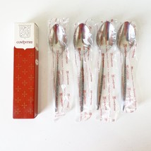 NEW 4 pc Coventry Bouquet Stainless Flatware Teaspoons Floral MCM Silverware 70s - £27.30 GBP