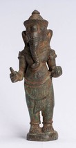 Ganesha Statua - Antico Thai Stile Bronzo IN Piedi Ganesh - £105.54 GBP