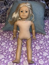 American Girl Doll Blonde Hair Blue Eyes for parts or repair as shown - £29.60 GBP