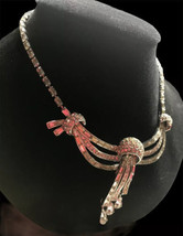 Antique vintage rhinestone Tassel necklace 18” Long 12/20 - £119.89 GBP