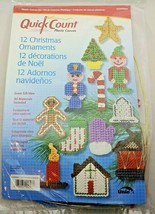 Quick Count Plastic Canvas 12 Christmas Ornaments Kit Star Stocking Tree Elf - £16.98 GBP