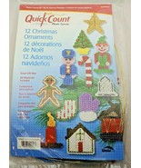 Quick Count Plastic Canvas 12 Christmas Ornaments Kit Star Stocking Tree... - £16.90 GBP