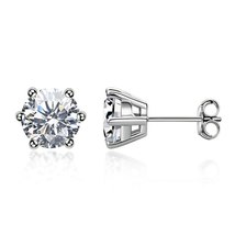 Moissanite Stud Earrings D Color 0.5-2 Carat 925 Sterling Silver Gold Plated Moi - £73.23 GBP