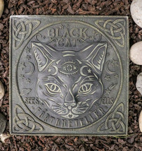 Wicca Halloween Black Cat Sees and Tells Fortune Teller Resin Stepping Stone - £21.32 GBP
