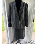 Vintage Peabody House Women Suit Skirt Blazer 13/14 ~ Wool Blend ~ Pinst... - $800.78 MXN