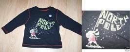 Size 6-12 Months Old Navy North Pole Holiday Black Long Sleeve T-Shirt T... - £7.99 GBP