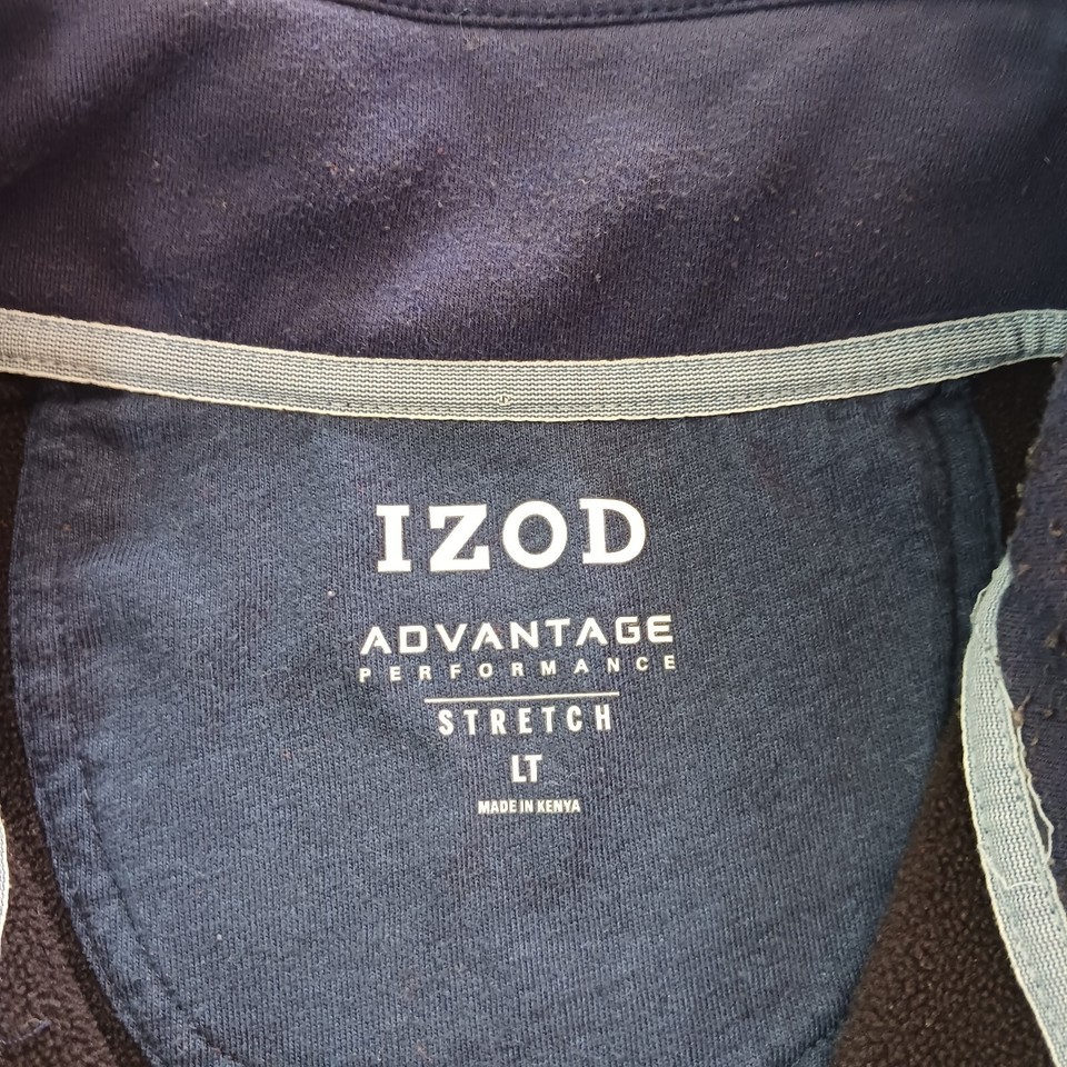 IZOD Advantage Performance Stretch 1/4 Zip Men's Pullover Blue Sweatshirt Sz LT Item image 4