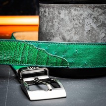 Marco Di Milano Genuine Ostrich Ostrich Leg Exotic Belt Alessio Lemon Green image 8