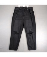 American Eagle Black Jeans Women&#39;s 16R Stretch 34x27&quot; Distressed Edgy Ca... - $459.38 MXN
