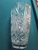 Czechoslovakian Bohemian Crystal Cut Vase 8&quot; Tall Gorgeous! [a*5 - £75.17 GBP