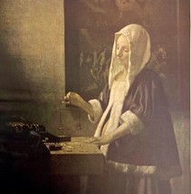 Woman Weighing Gold Vermeer Colorplate Art Print 1939 Antique LGADCP - £62.57 GBP