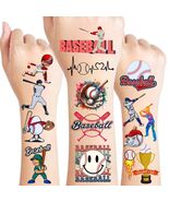 Baseball Temporary Tattoos 72 Pcs 6 Sheets Sport Party Favors Gift Idea - $13.53 CAD
