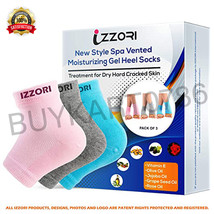 Silicone Stretchable Cotton Gel Heel Socks For Dry Hard Cracked Heel Pac... - £30.12 GBP