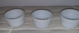 Lot of 3 GLASBAKE Milk Glass Custard Dessert Textured Cups - $8.79