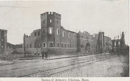 Postcard Ruins Of Armory Building Landmark Chelsea Massachusetts MA - £7.82 GBP
