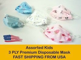 Assorted Kid Child 3 PLY Disposable Face Mask Protective Cover Outdoor Toddler - £6.29 GBP