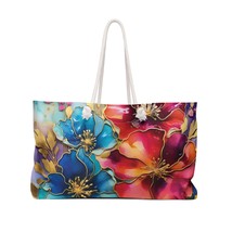 Personalised/Non-Personalised Weekender Bag, Floral, Stained Glass Effect, awd-2 - £38.99 GBP