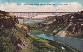 Twin Falls Jerome Bridge Idaho ID Kimberly Snake River 1951 Postcard C20 - £2.36 GBP