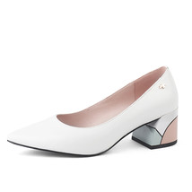 Women Pumps Fashion Pink Blue Genuine Leather Shoes Mixed Colors Heel Comfort Al - £79.28 GBP