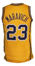 Pete Maravich #23 College Basketball Jersey New Sewn Yellow Any Size image 2