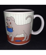 Vintage Taylor and Ng 2 Dogs with Cats Coffee Mug Cup 12 Ounce 1981 Signed - $18.99