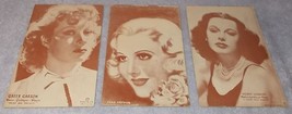 Female Movie Stars Post Card Arcade Cards Heddy Lamarr Jean Arthur Greer Garson - £10.35 GBP