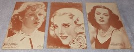 Female Movie Stars Post Card Arcade Cards Heddy Lamarr Jean Arthur Greer Garson - £10.14 GBP