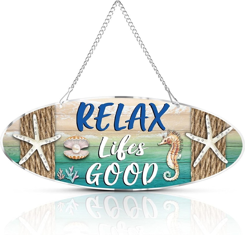 Hanging Beach Sign Décor, Starfish Wall Décor, Beach Plaque 4"L x 11"W Item image 2