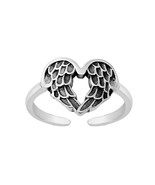 Angel wing sterling silver toe ring - $263.88 MXN