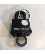 Master Lock  Black Padlock With One Key Used Works Great - $11.74 CAD
