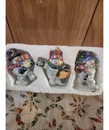 Lot of 3 Iridescent Snowman Christmas Ornaments Home Interiors New w/o Box - $522.25 MXN