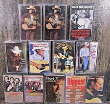 12 Country Music Cassettes Ricky Van Shelton The Gatlin Brothers Band Vince Gil  - £10.94 GBP