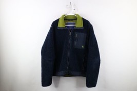 Vintage Abercrombie &amp; Fitch Mens Large Heavyweight Deep Pile Fleece Jacket Blue - £77.49 GBP