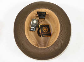 Men's Bruno Capelo Hollywood 2-Tone Straw Style Fedora Hat HW796 Tan/Brown image 5