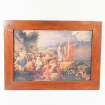 Vintage Moses Parting The Red Sea Puzzle Framed - £50.98 GBP