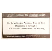 1967 NY Coliseum Antiques Fair &amp; Sale Advertisement Collectibles Event F13B - $19.99